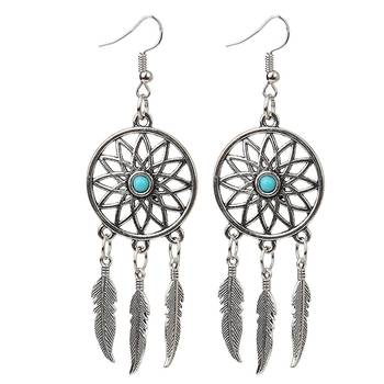 Silver turquoise danglers drops 2