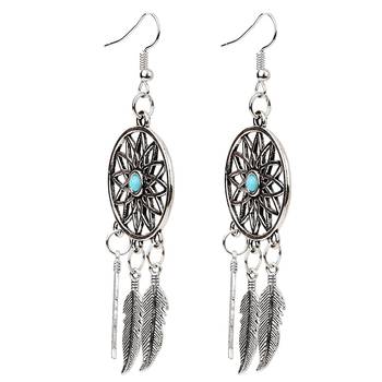 Silver turquoise danglers drops 3