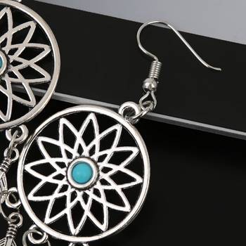 Silver turquoise danglers drops 4