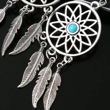 Silver turquoise danglers drops 5