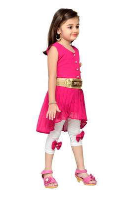 Pink kids party wear dress 2