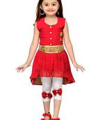 Red kids party wear dress