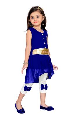 Royal blue kids party wear dress 2