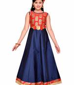 Blue kids party wear gown