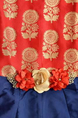 Blue kids party wear gown 4