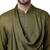 Stylish Shawl Neck Olive Men's Kurta With Olive Churidar