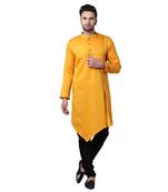 Modish Pleated Gusset Mustard Men'S Kurta Only