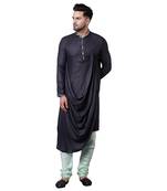 Royal Front Drape Grey Men'S Kurta Only