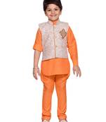 Kids Ethnic Wear Kurta Pyjama Waistcoat Set for Boys