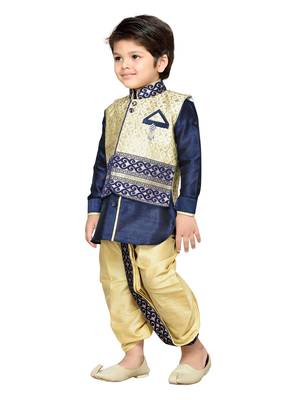 Kids Dhoti Kurta Waistcoat Set 3