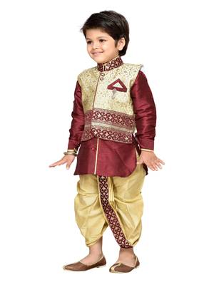Kids Dhoti Kurta Waistcoat Set 3