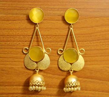Yellow Onyx Jhumkas 1