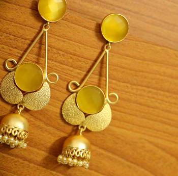Yellow Onyx Jhumkas 2