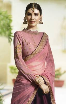Dark Maroon Embroidered Silk Semi Stitched Lehenga With Dupatta 4