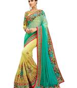 Multicolor Embroidered Georgette Saree With Blouse
