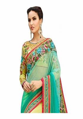 Multicolor Embroidered Georgette Saree With Blouse 2
