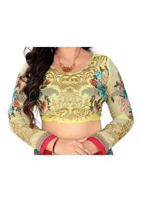 Multicolor Embroidered Georgette Saree With Blouse 3