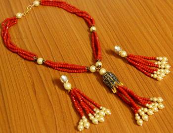 Orange Swarovski Crystal Necklace-Sets 1