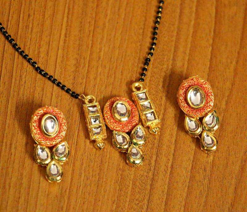 Red Pearl Mangalsutra - Sanvi Jewels 