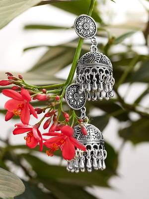 Zerokaata Handmade Tribal Jewellery Short Jhumkis With Pretty Hangings 1
