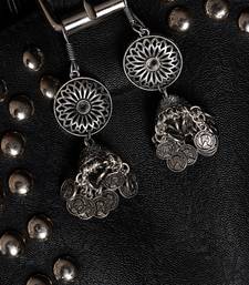 Moonlight White Stone Oxidized Beads Crystal Pendant Necklace Set WNS1039