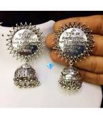 Tribal German Silver  Silver Plated Jhumki