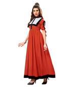 Orange plain rayon party-wear-kurtis