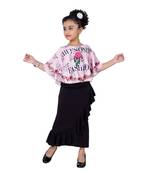 Multicolor embroidered cotton kids tops