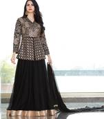 Black embroidered satin salwar with dupatta