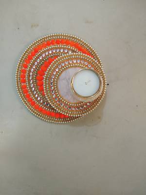 Multicolour Acyralic diwali decorations 1 Diya with T lite 1