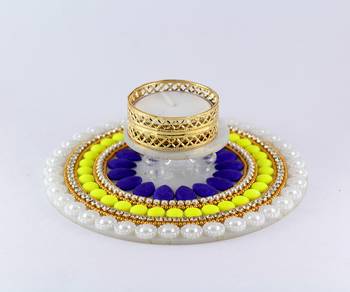 Multicolour Acyralic diwali decorations 1 Diya with T lite 1