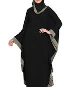 Black plain polyester abaya