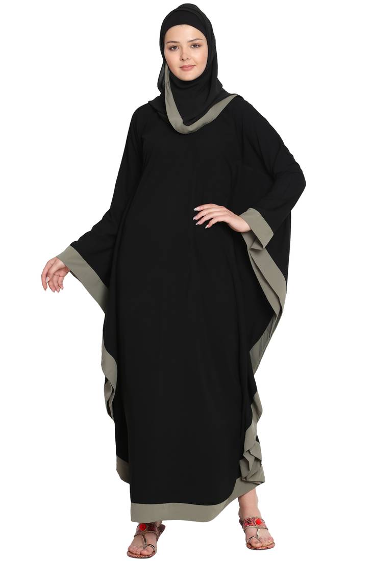 Black plain polyester abaya
