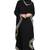 Black plain polyester abaya