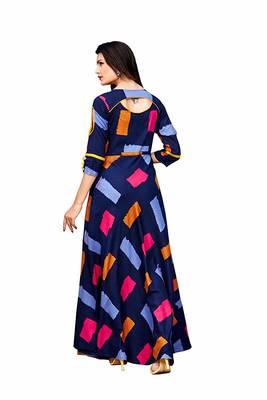 Blue printed rayon kurti 2