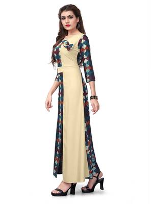 Multicolor printed rayon kurti 3