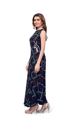 Blue printed rayon kurti 2