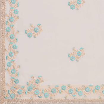 Teal Resham Woven Silk Salwar With Dupatta 2