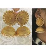Shourya Exports All Occasion Gold Plated Pearl Jhumka Jhumki Set