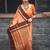 Orange Designer Work Slub Cotton Saree With Blouse