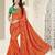 Orange embroidered art silk saree with blouse