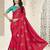 Red embroidered art silk saree with blouse