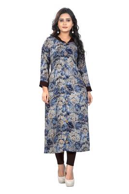 Multicolor printed rayon kurti 1