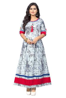 White printed rayon kurti 1