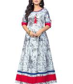 White printed rayon kurti