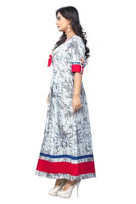 White printed rayon kurti 3
