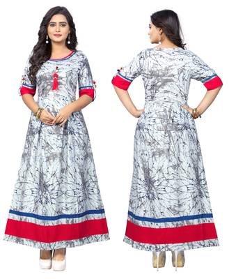 White printed rayon kurti 5
