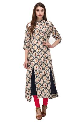 Multicolor printed rayon kurti 1