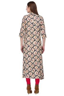 Multicolor printed rayon kurti 2
