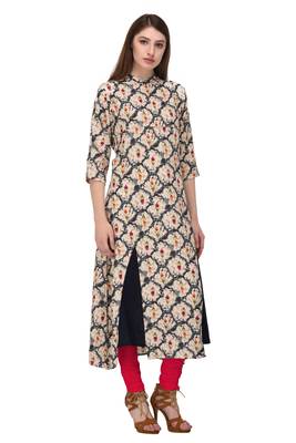 Multicolor printed rayon kurti 3